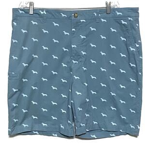 Boca Classics Dog All Over Print Chino Shorts Mens 42 Khakis Preppy Novelty Y2K